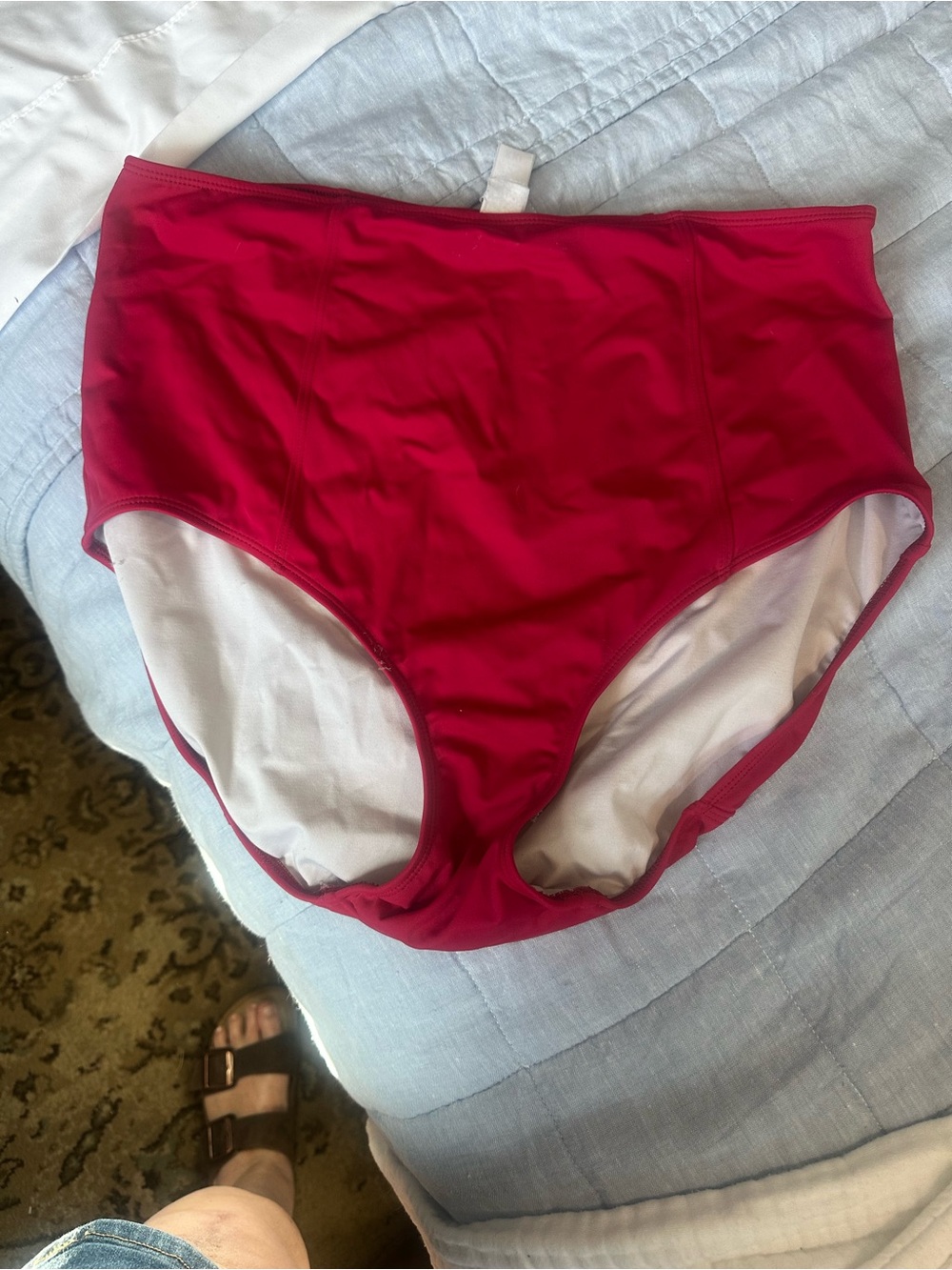 Lime Ricki High Waist Bikini Bottoms in Deep Raspberry